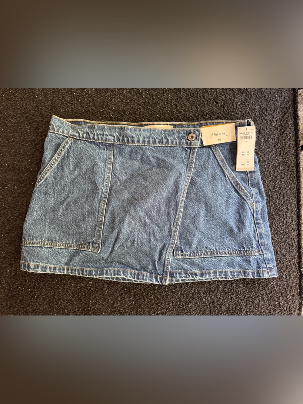 Abercrombie & Fitch Denim Wrap Mid-Rise Mini Skirt